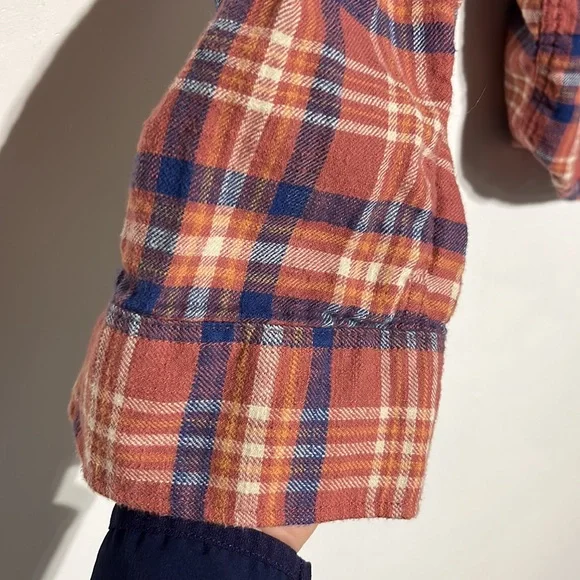 American Eagle Men’s Super Soft Rust Beach Flannel Long Sleeve Shirt Size Medium - Picture 7 of 11